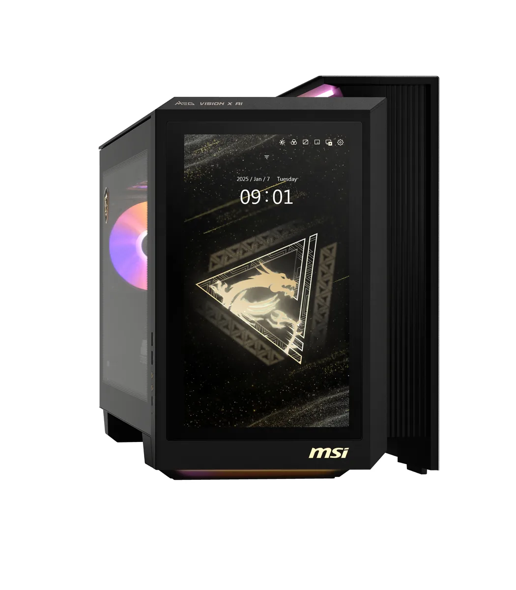 MSI MSI MEG Vision X AI 2NVV9-043US gaming PC Intel Ultra 9 285K RTX 5080 64GB DDR5 2TB Gen5 NVMe — product photo