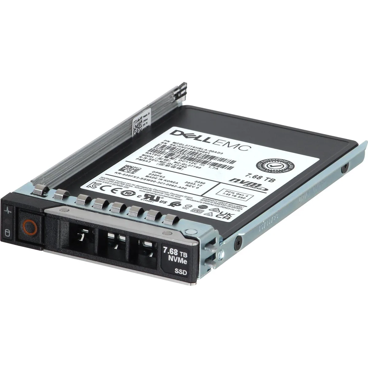 Rectangular 2.5 inch SSD with silver label, 7mm thick