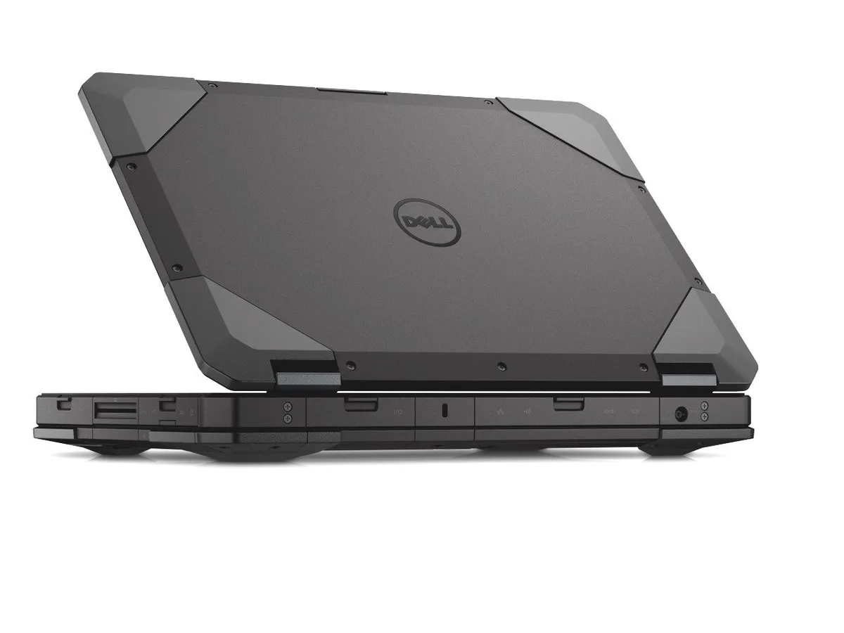 Thick black rugged laptop with 14 inch non-touch display and sealed ports