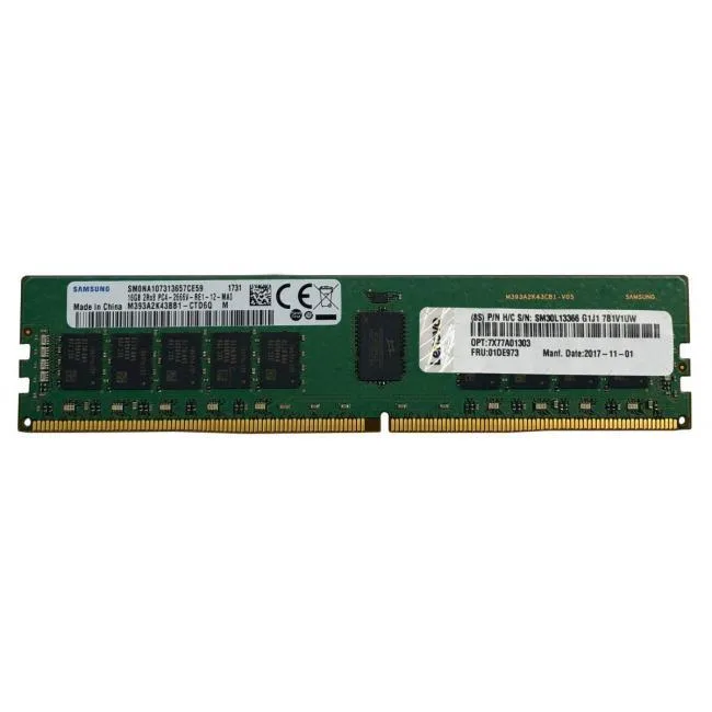 Green circuit board with black memory chips and gold contacts 288 pin DIMM