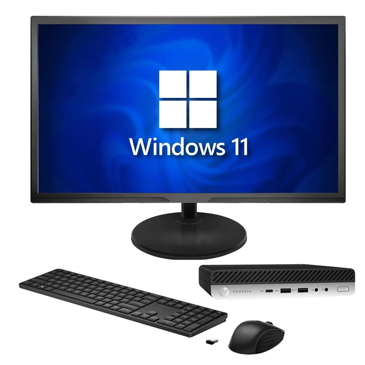HP HP ProDesk 600 G4 Tiny i5-8500T 16GB 512GB 22" monitor — photo du produit