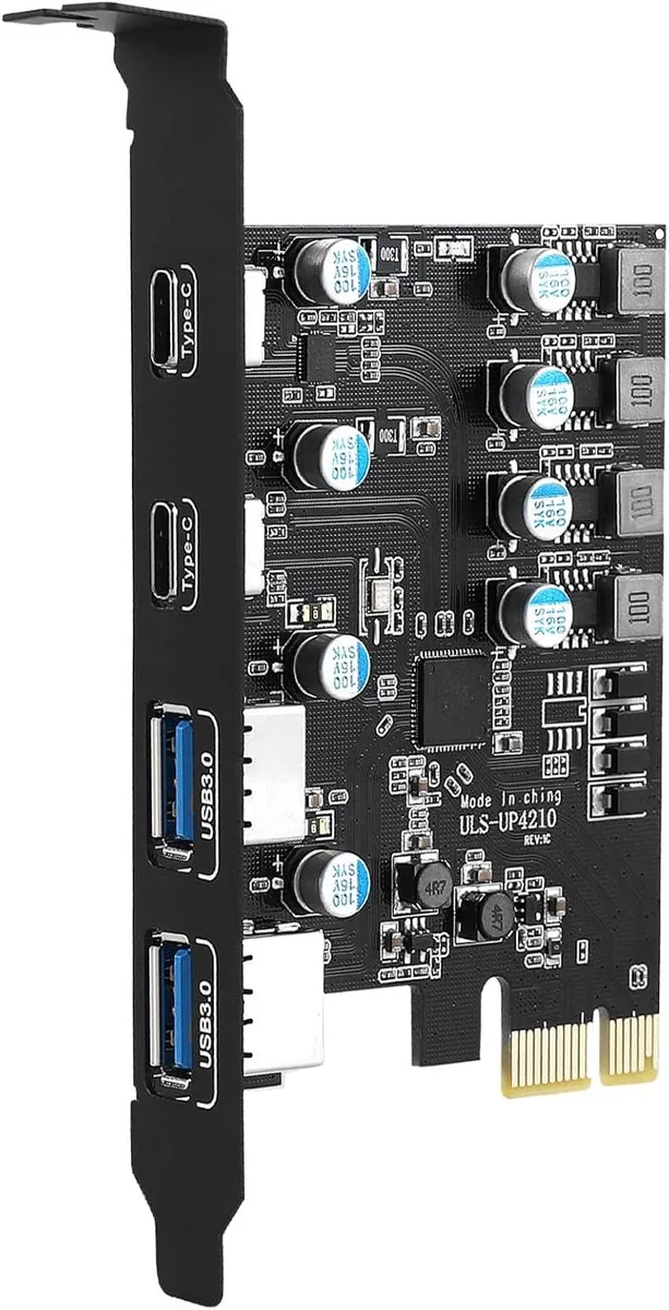 ESTONE ESTONE PCIE22A2C 4-Port USB 3.0 PCIe Card (2×USB-C, 2×USB-A) — zdjęcie produktu