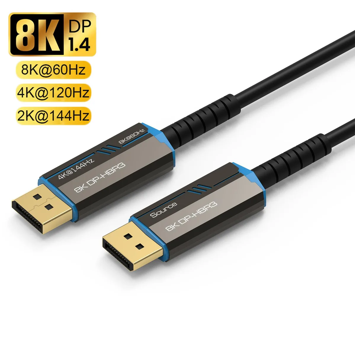 ESTONE ESTONE TJ-A077 100 ft DisplayPort 1.4 fiber cable 8K@60Hz 4K@144Hz 32.4Gbps — fotografija proizvoda
