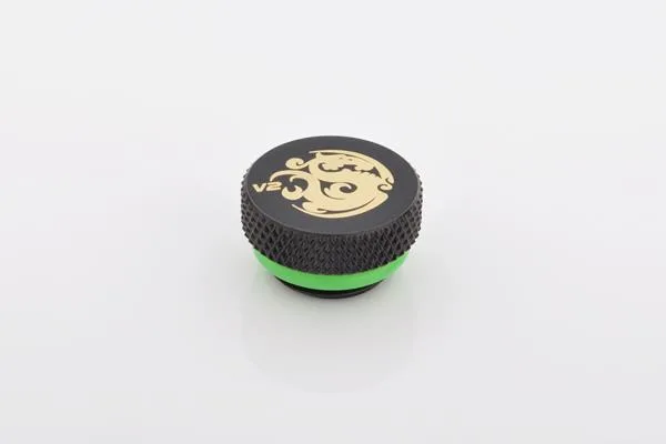 Matte black G1/4 inch stop fitting with hidden O-ring
