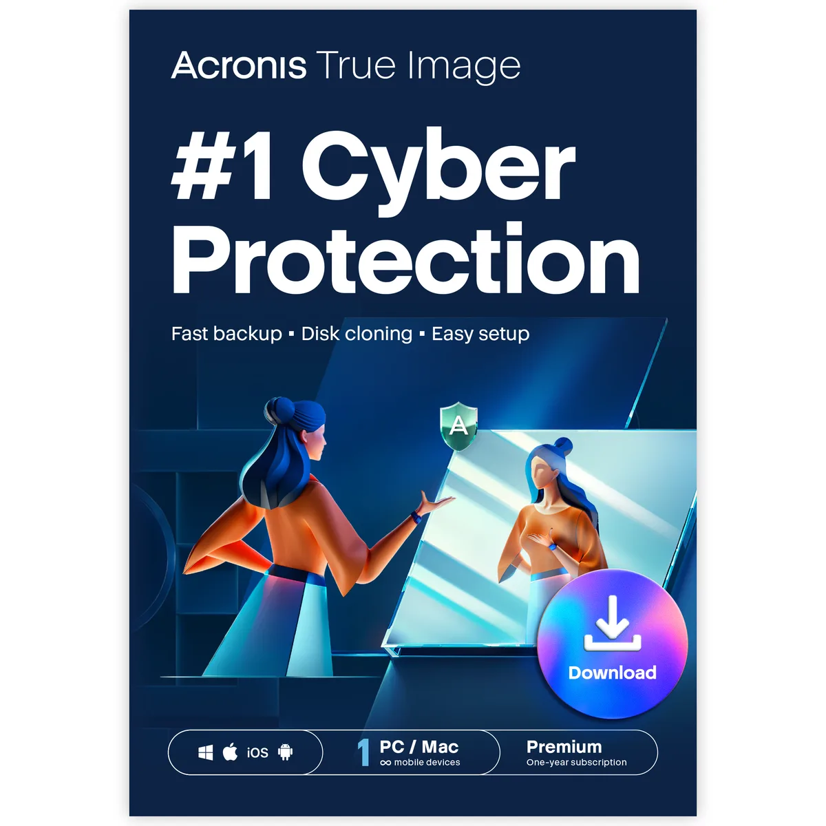 Acronis Inc. Acronis True Image Premium utility 1 Computer 1 TB Cloud 1 Year HOPASHLOS — produkto nuotrauka