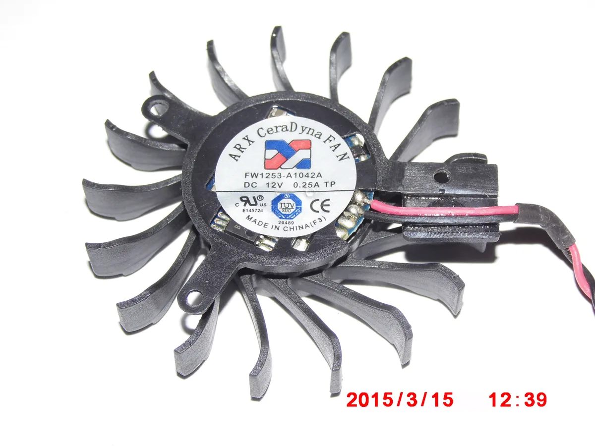 Black 12V 0.25A 2-wire fan for HD4650 4670