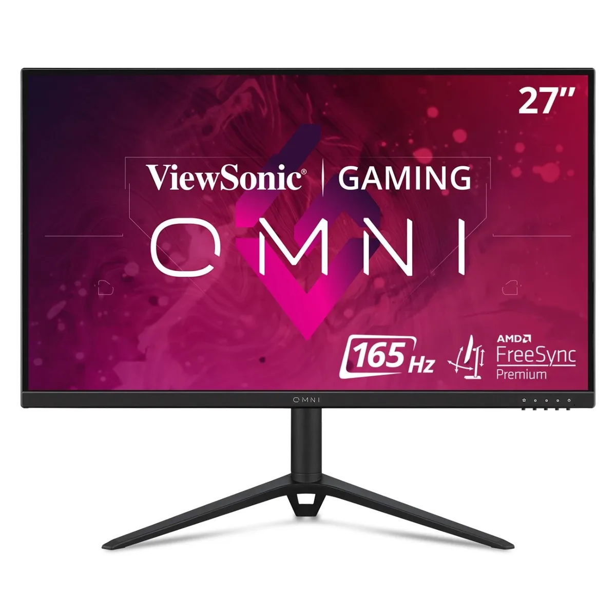 27 inch flat IPS gaming monitor with thin bezels and ergonomic stand