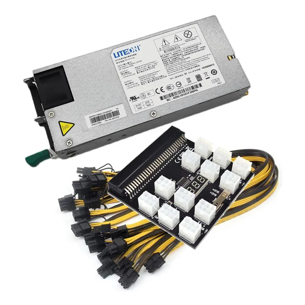 WMtec WMtec 1200W Platinum Server PSU Kit Breakout Board 12x PCIe 6Pin to 6+2Pin Cable — fotografie produktu