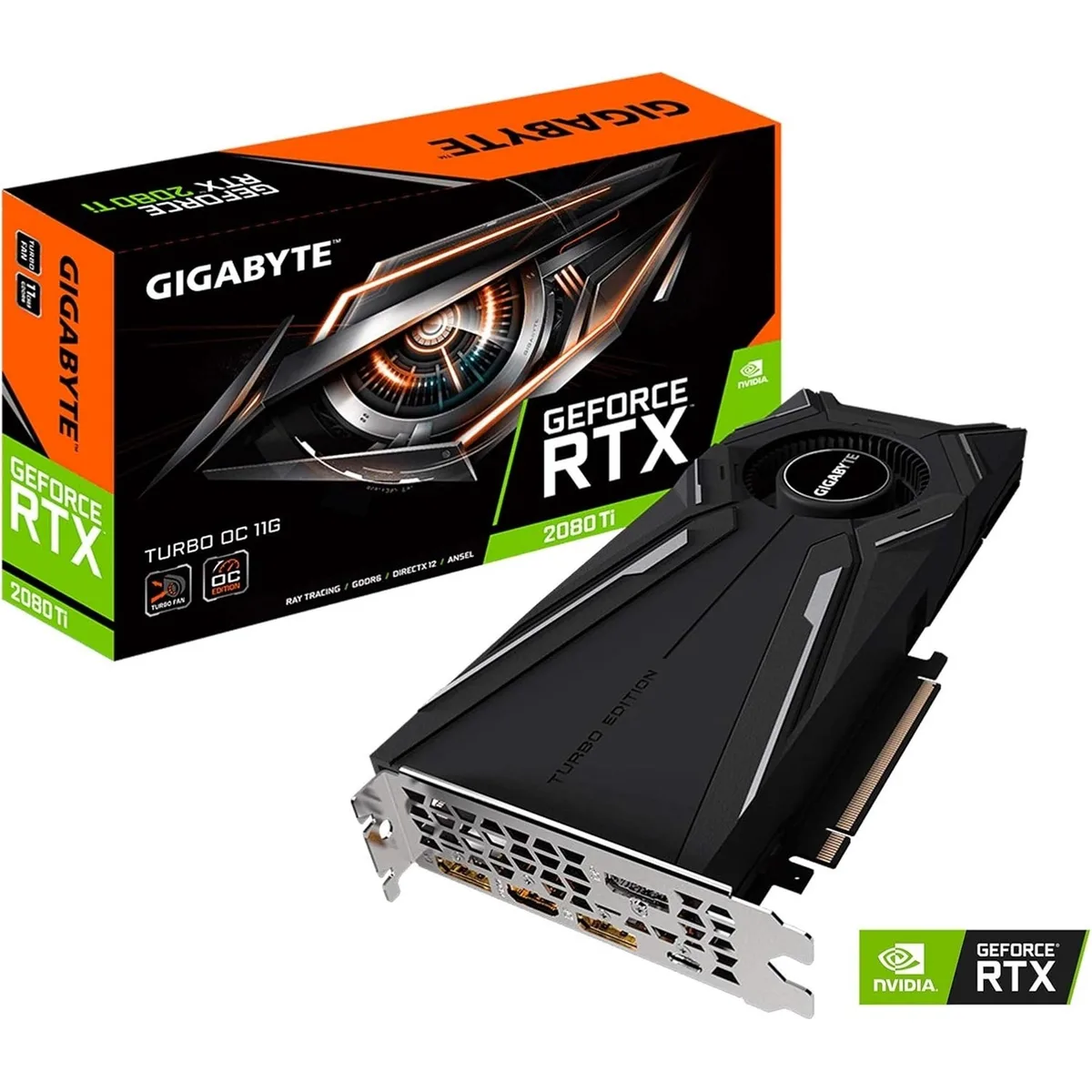 GIGABYTE GIGABYTE GeForce RTX 2080 Ti Turbo OC 11G rev. 2.0 workstation graphics card — product photo