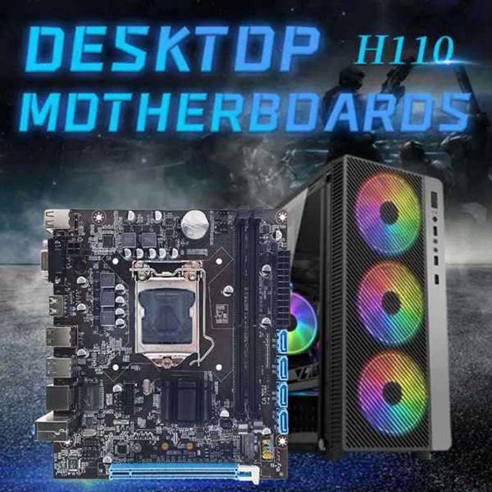 YINGHUA YINGHUA H110 Server Motherboard LGA1151 G3900 CPU 2×DDR4 32GB 19×17cm — product photo