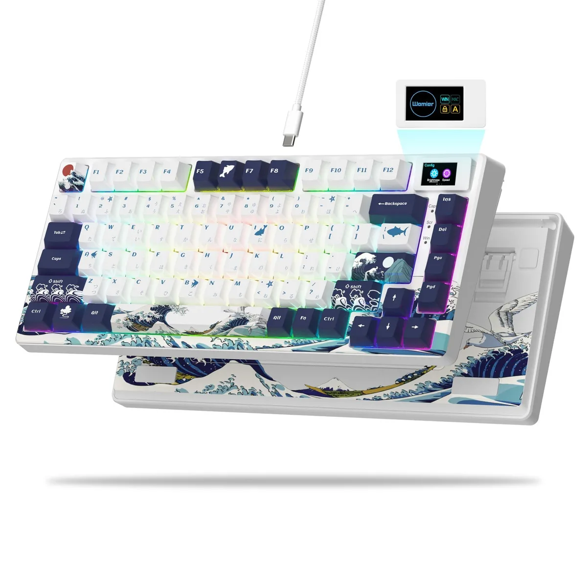 Womier S-K80 75% Gasket Mechanical Gaming Keyboard White Kanagawa — 商品照片