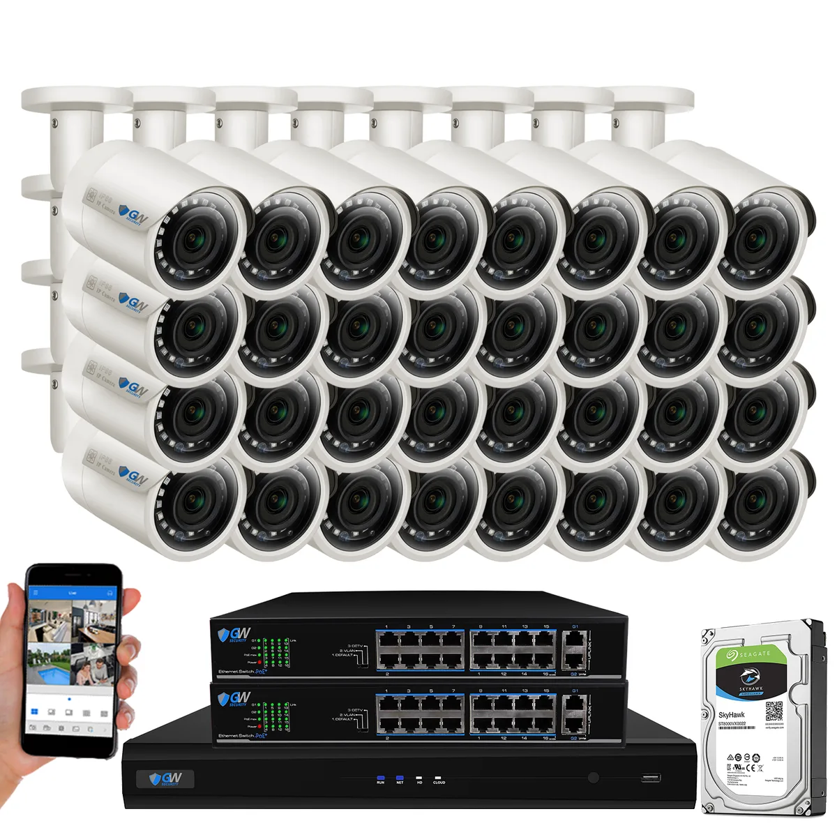 GW Security Inc. GW Security Inc. GW4232S 32CH 4K NVR Kit 5MP Cameras 8TB — product photo