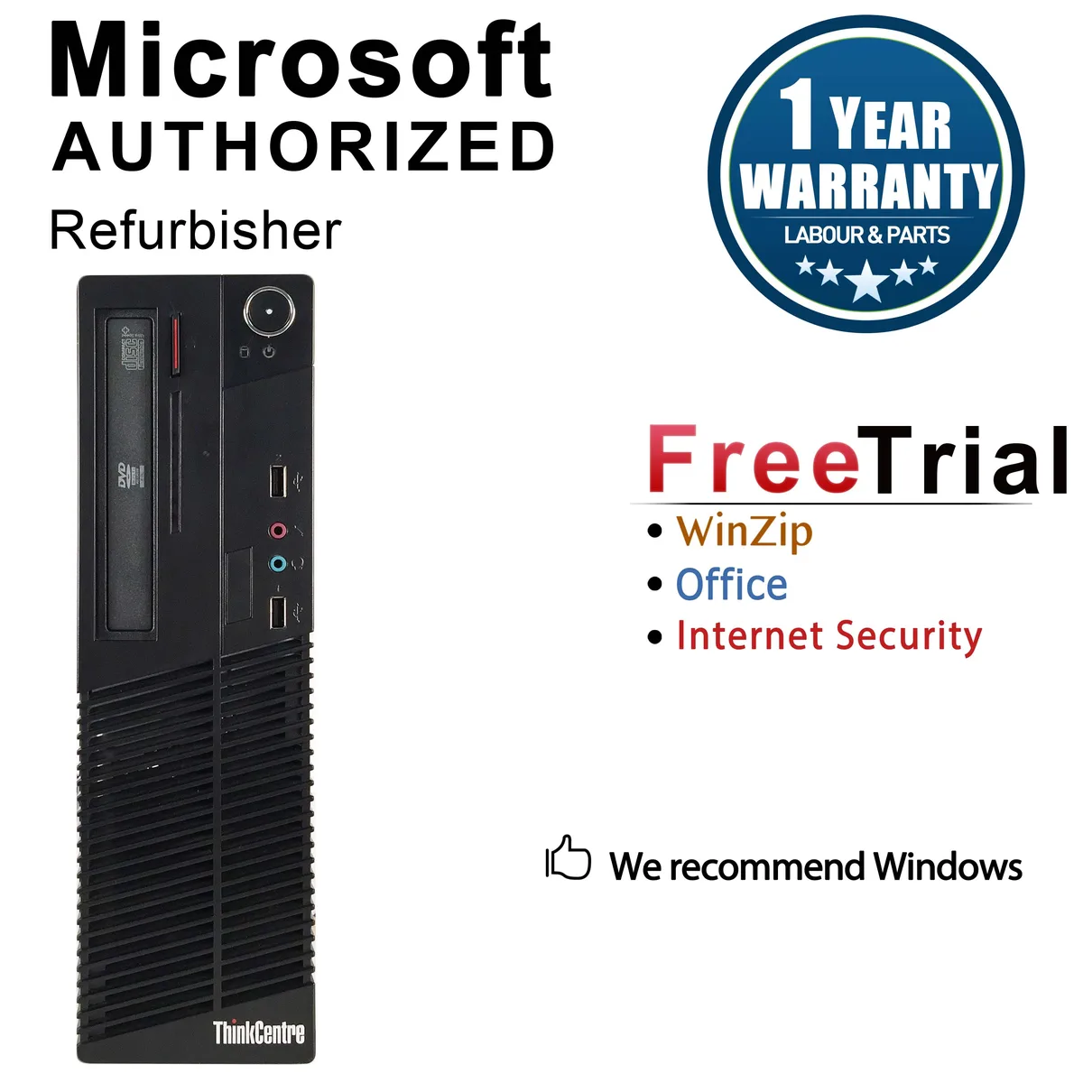 Black Lenovo ThinkCentre M73 small form factor desktop