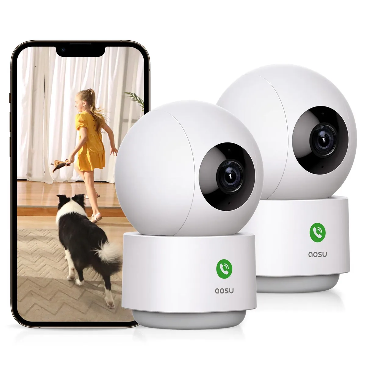  aosu C2E2BH11 3 MP 360° Dome Camera 2 Pack — product photo