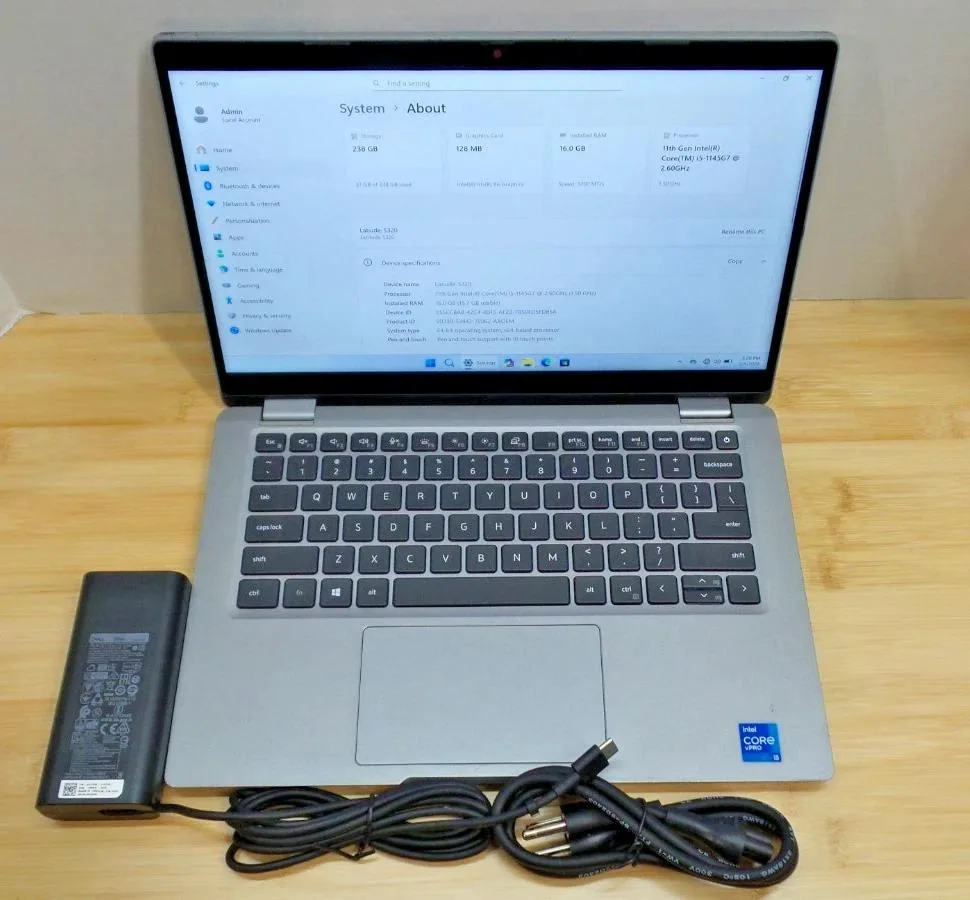 Silver 13.3 inch touchscreen laptop with backlit keyboard and webcam