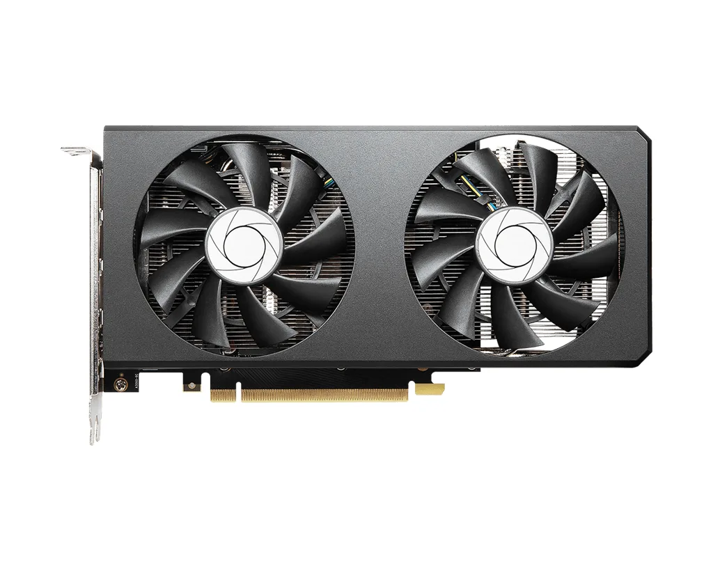 MSI RTX 3060 Ti graphics card with dual-fan cooler and metal backplate