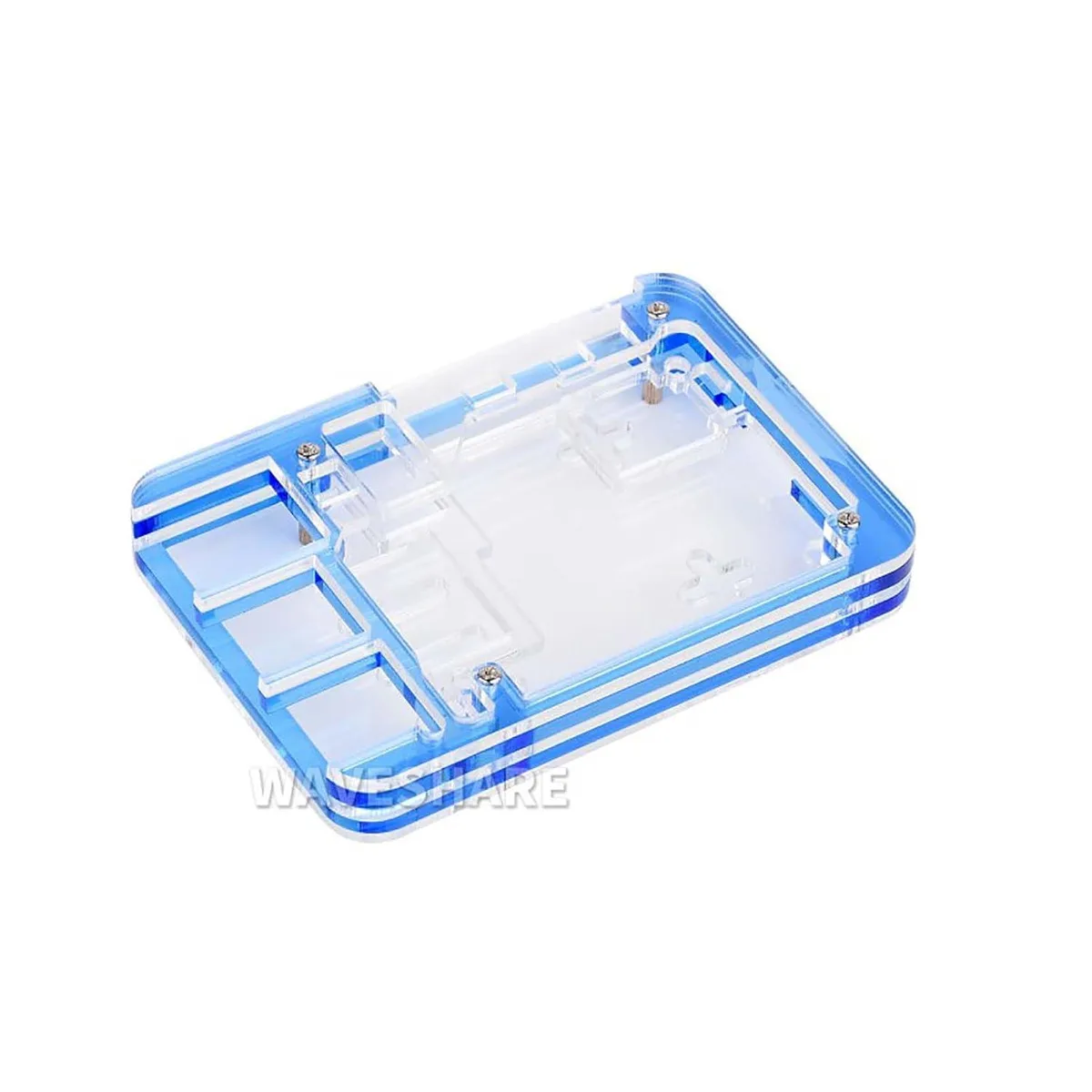 LORDWORLD LORDWORLD Transparent & Blue Acrylic Case for Raspberry Pi 5 with Power Button — foto produk