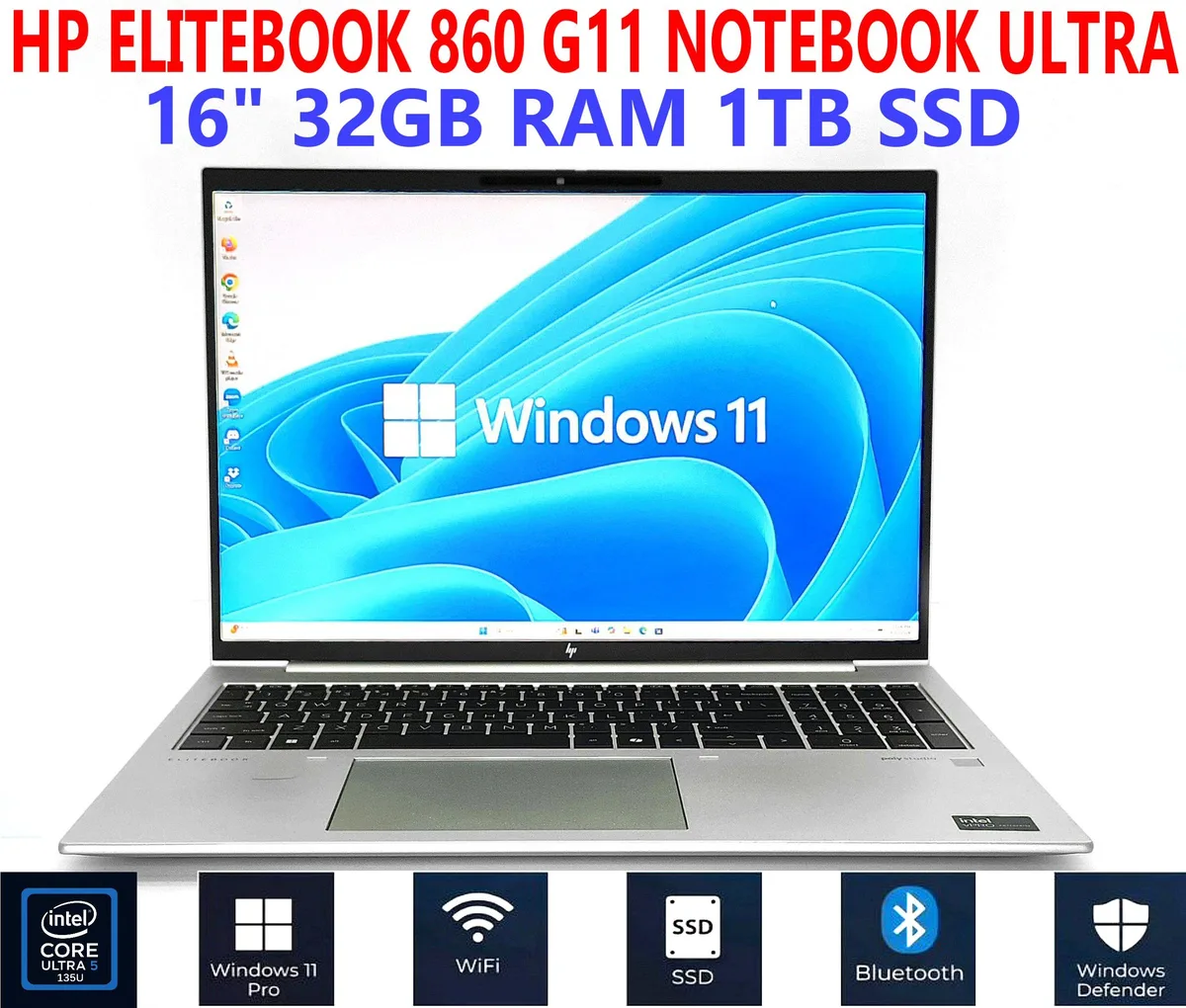 HP HP EliteBook 860 G16 16" Ultra 5 135U 32GB 1TB business laptop — fotografija proizvoda