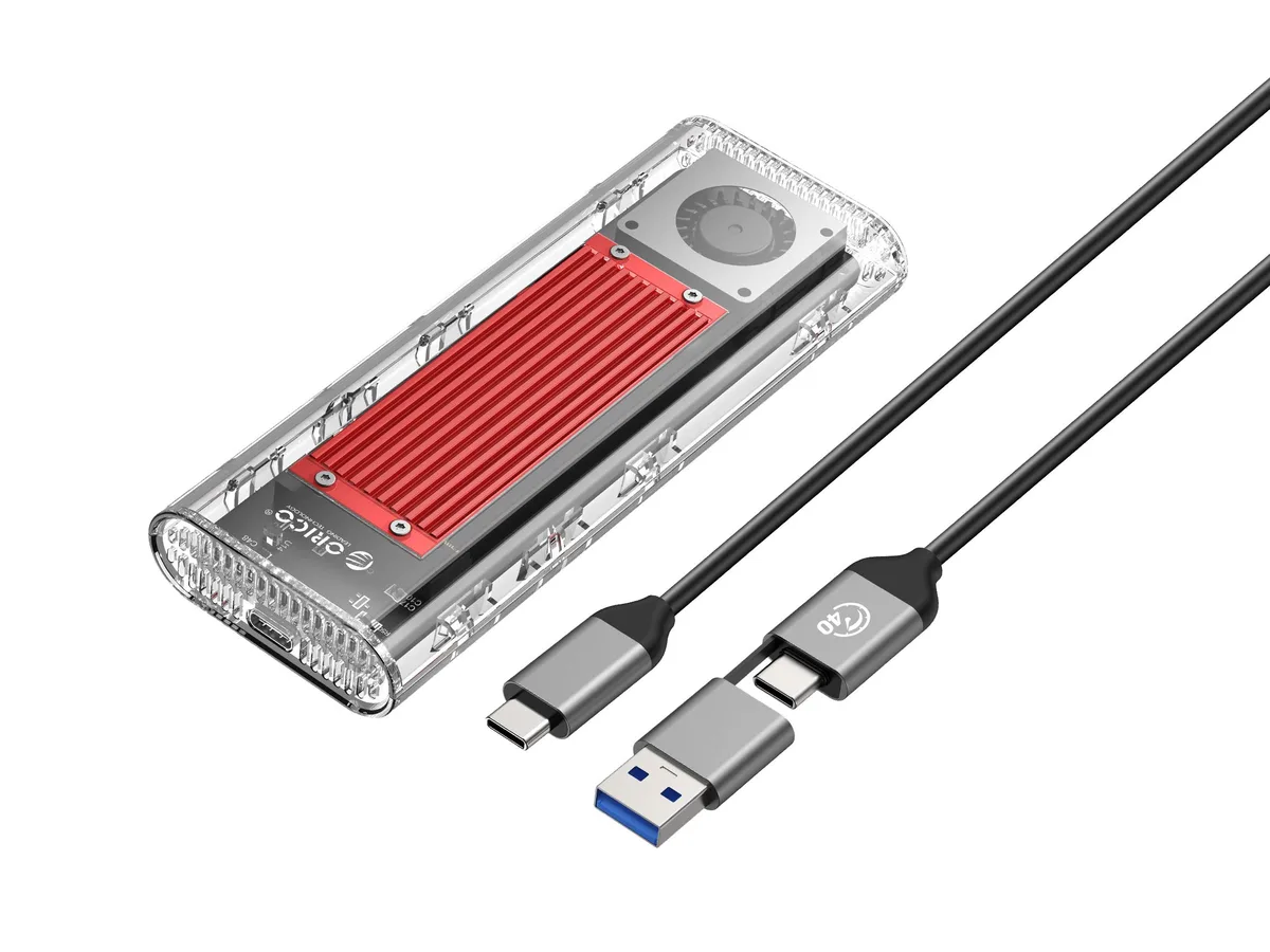 Orico Orico TCM2-U4 40Gbps M.2 NVMe enclosure with fan, red — product photo