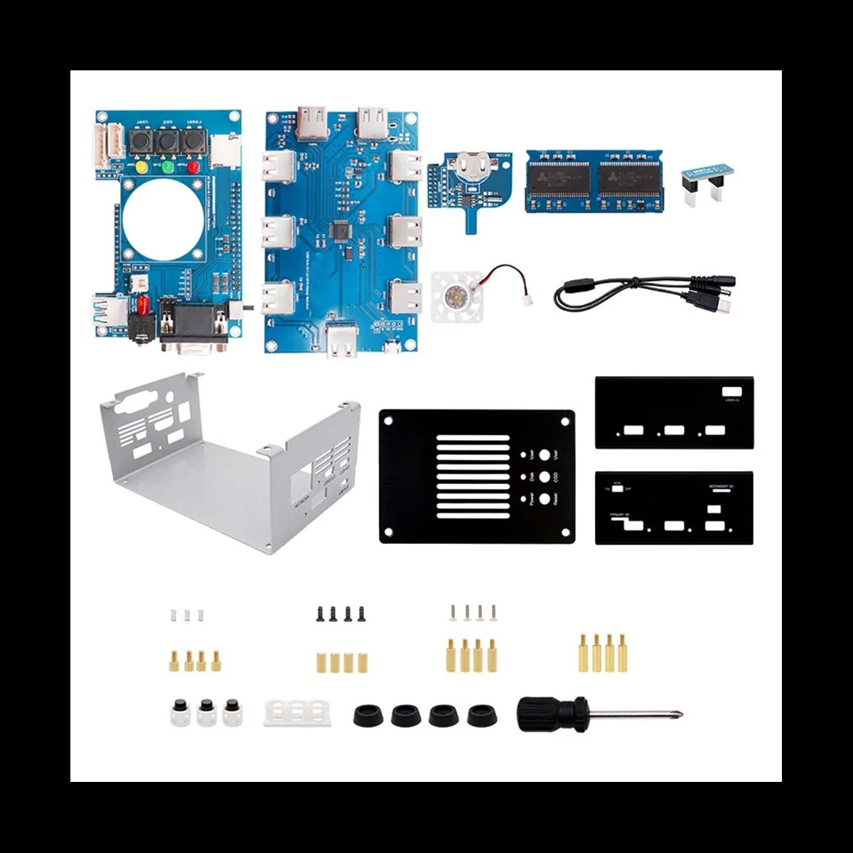 YINGHUA YINGHUA 128MB Motherboard V2.9 USB Hub V2.1 DIY Metal Case Kit Black — product photo