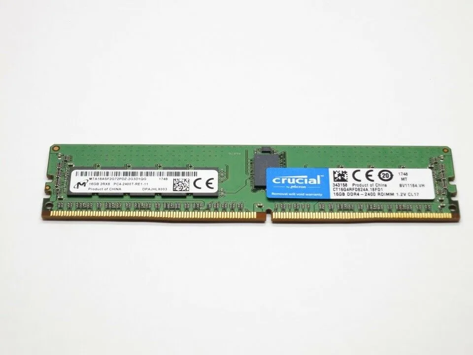 Micron Technology, Inc. Micron Technology, Inc. 16GB DDR4-2400 CL17 2Rx8 1.20V Registered RDIMM memory upgrade — foto del prodotto