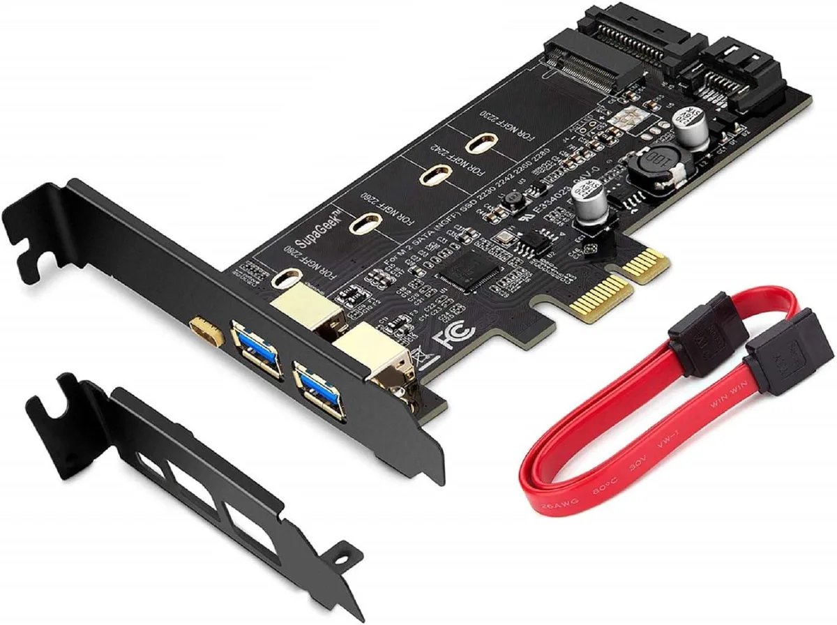 Vszerda Vszerda PCI-E to USB 3.0 Expansion Card 1 Type-C 2 Type-A Flat Bracket — 商品照片