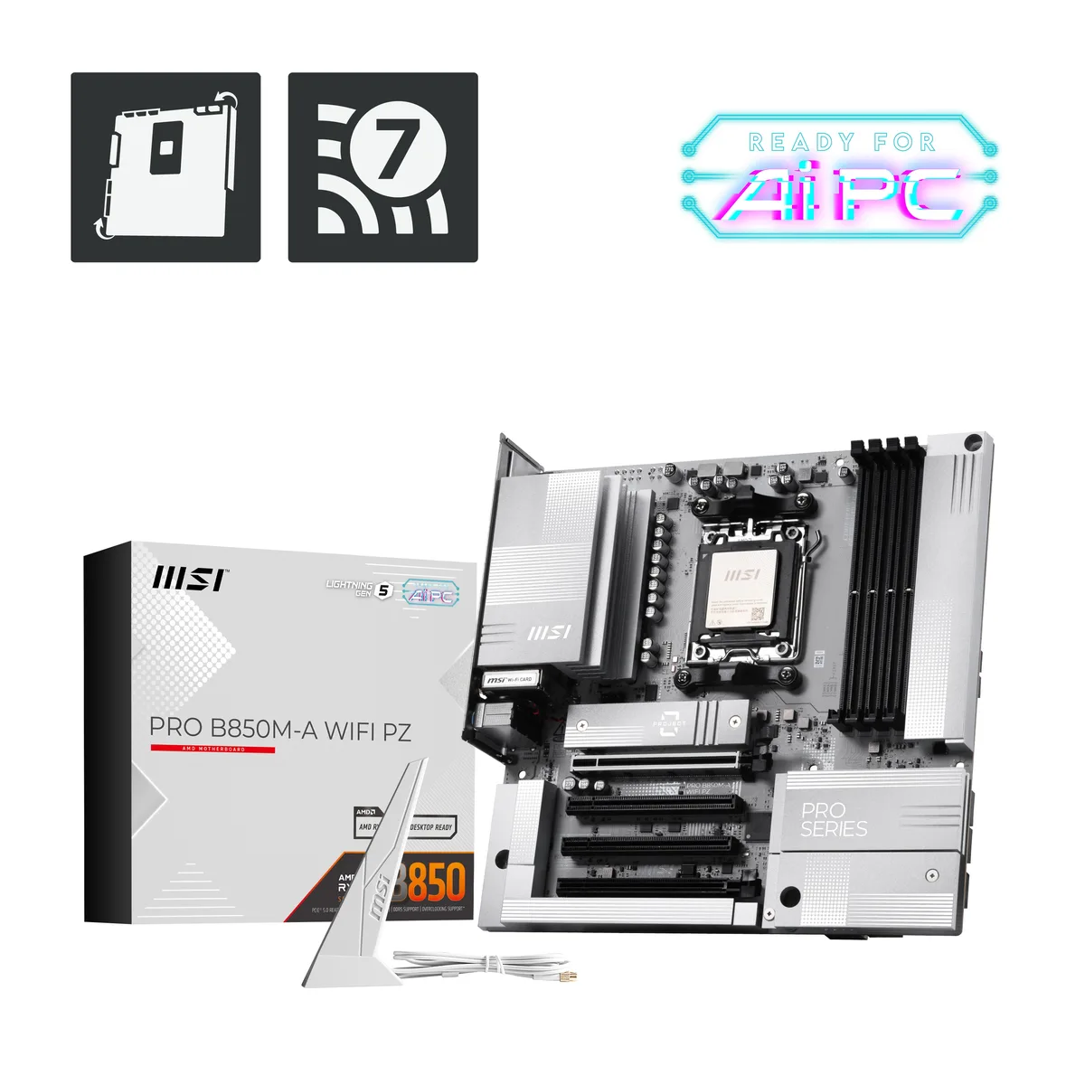 MSI MSI PRO B850M-A WIFI PZ AMD motherboard — photo du produit