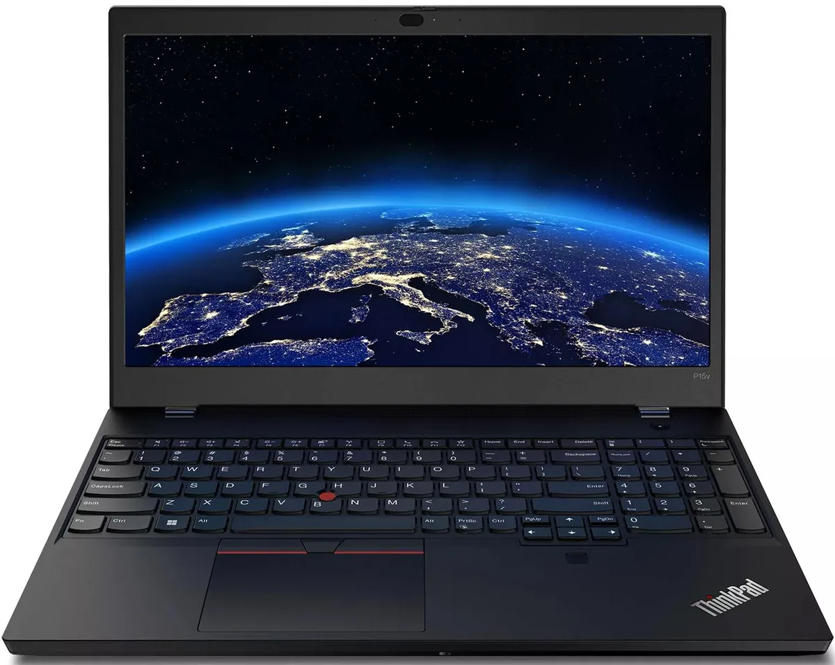 Black ThinkPad P15v Gen 3 laptop closed, matte finish, 15.6 inch form factor