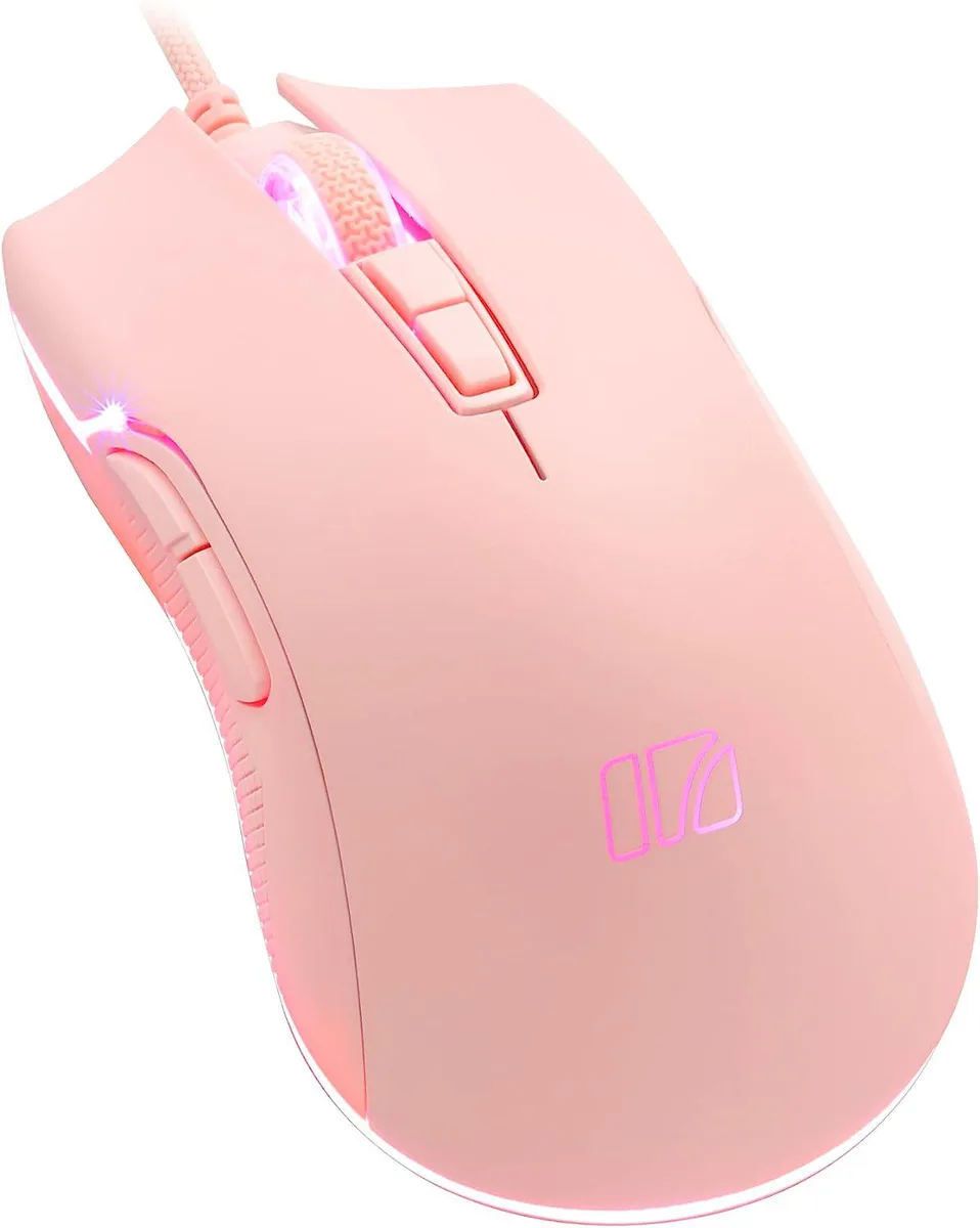 BFKK BFKK M31E Gaming Mouse 6400 DPI 60M Clicks Peach Pink — 商品写真