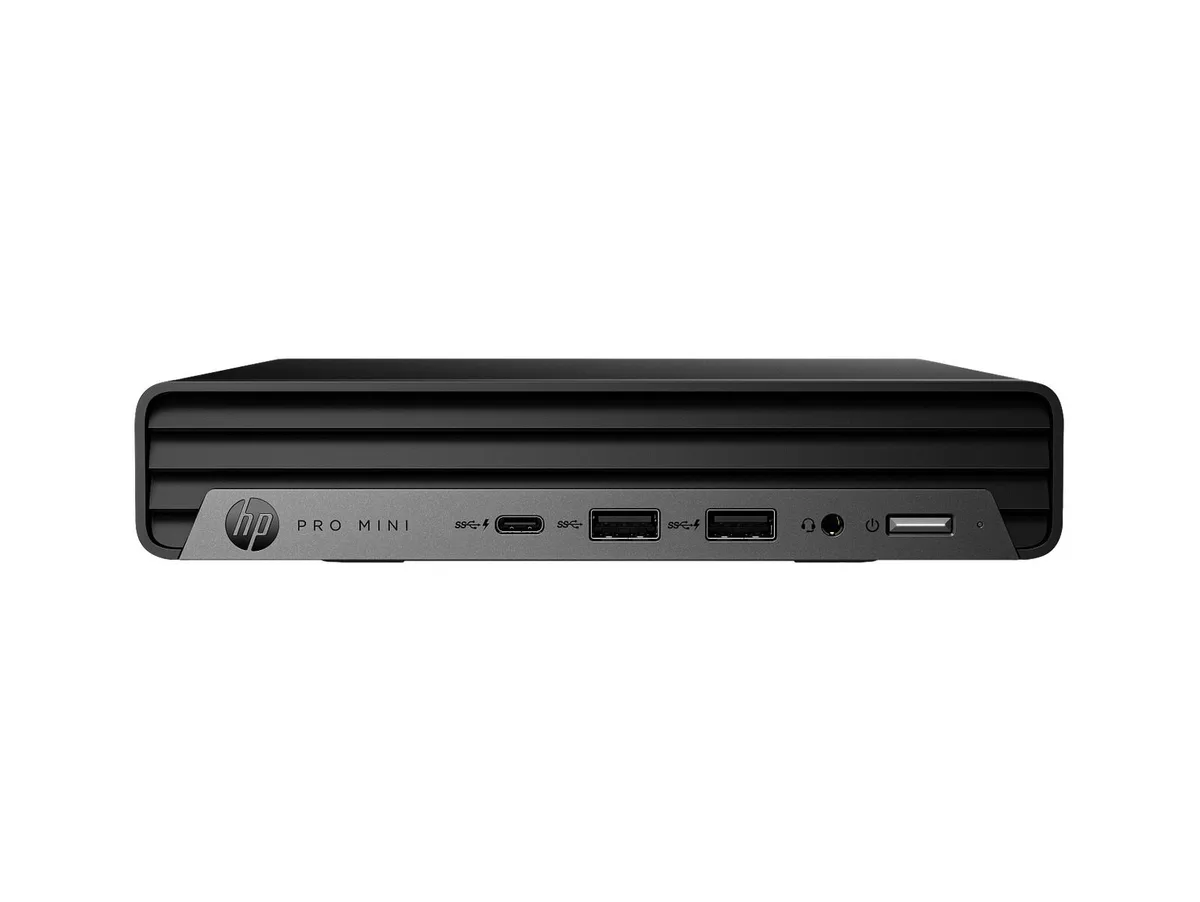 Small black mini desktop PC with compact square chassis