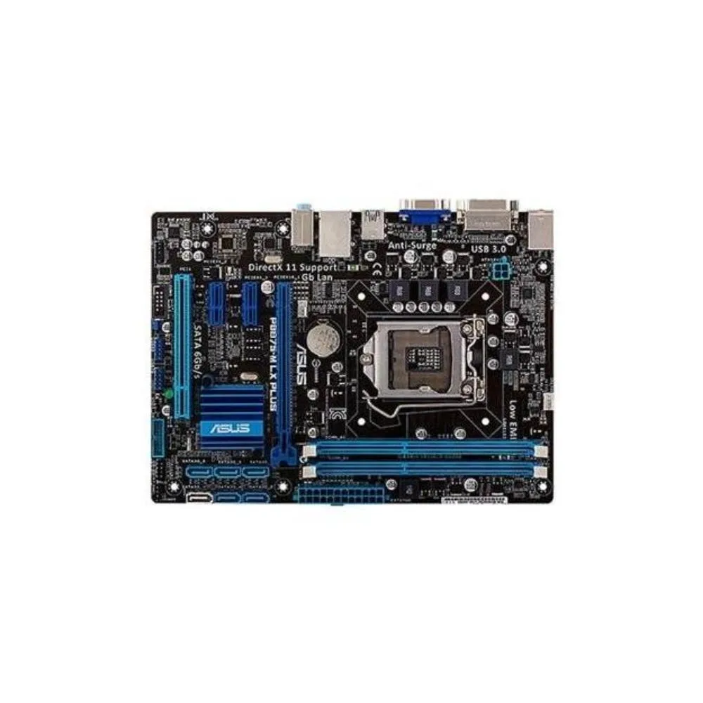 Green Micro ATX motherboard with silver LGA 1155 socket and black DDR3 slots
