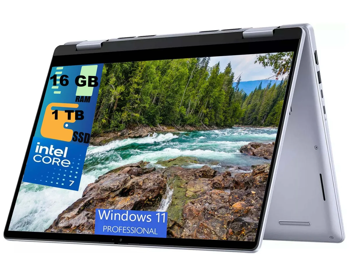 Ice Blue 14-inch 2-in-1 laptop, slim chassis, touchscreen display, backlit keyboard