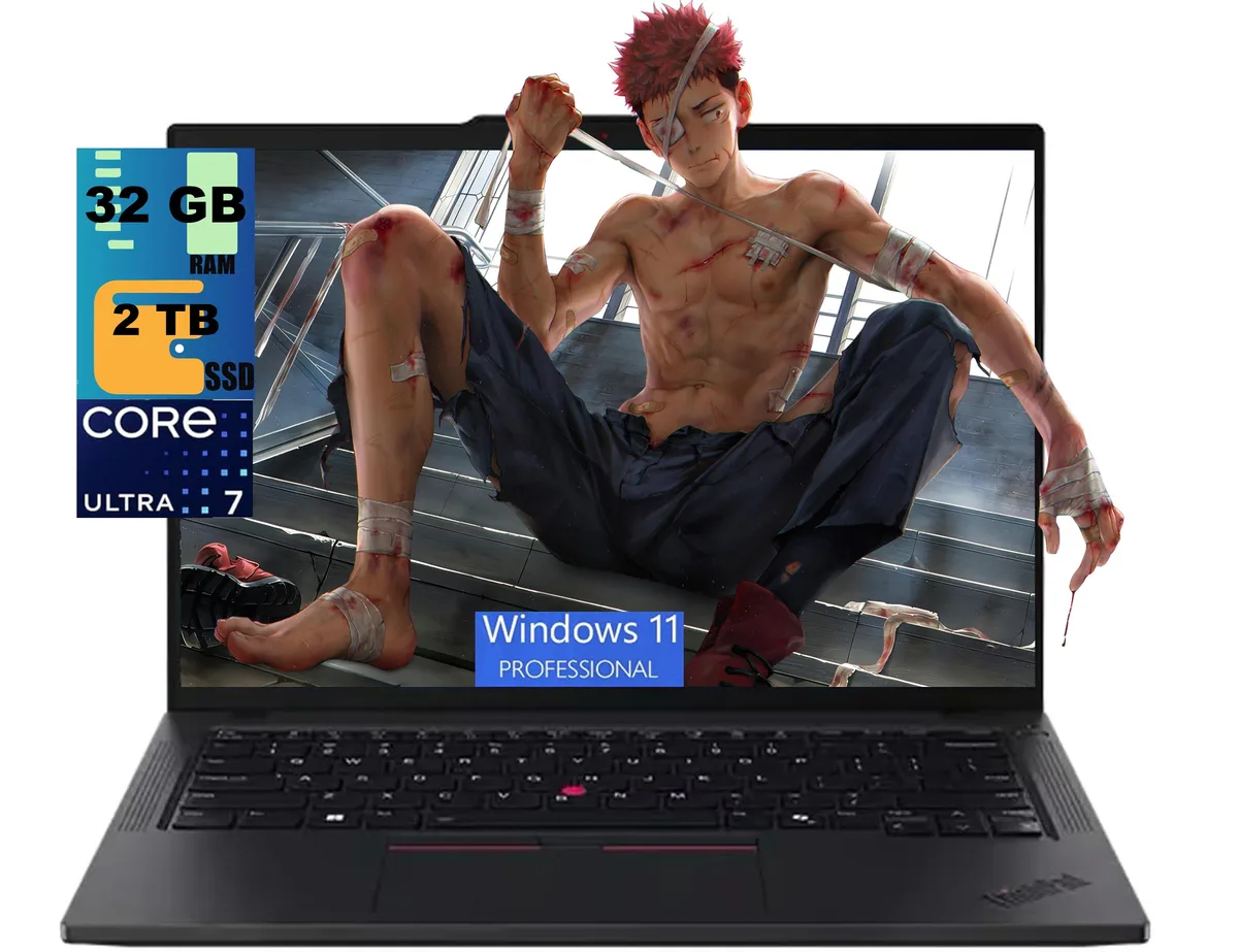 Black 14-inch ThinkPad T14 laptop closed lid matte finish