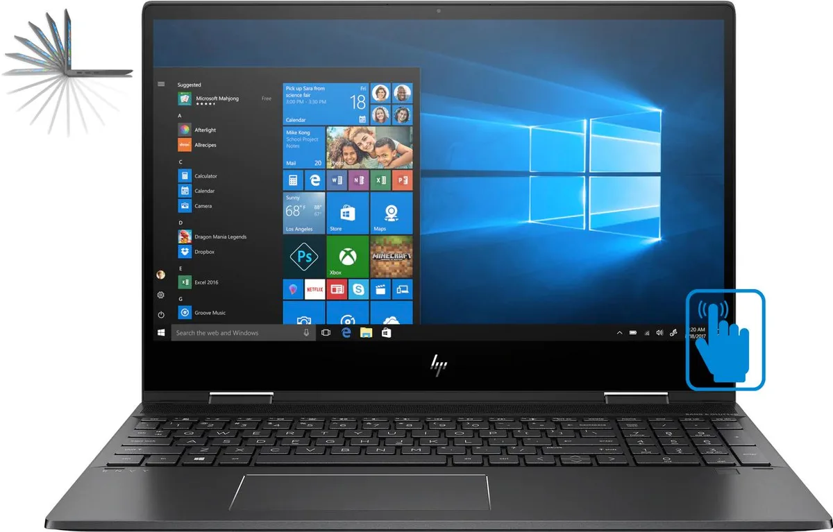 HP HP ENVY x360 15z Ryzen 7 3700U 16GB 256GB 15.6 Touch laptop — photo du produit
