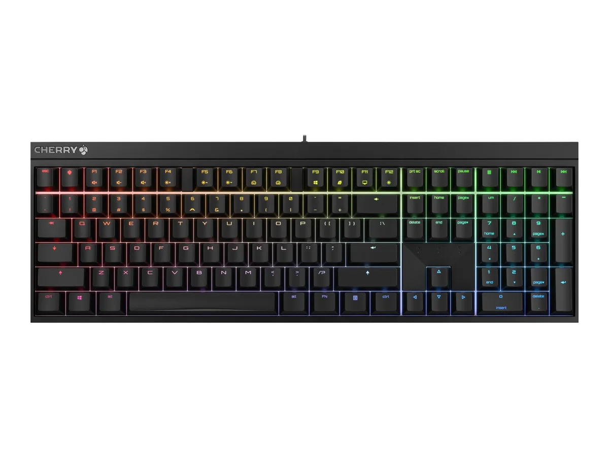 Cherry Xtrfy MX 2.0S wired mechanical gaming keyboard in black with blue switches