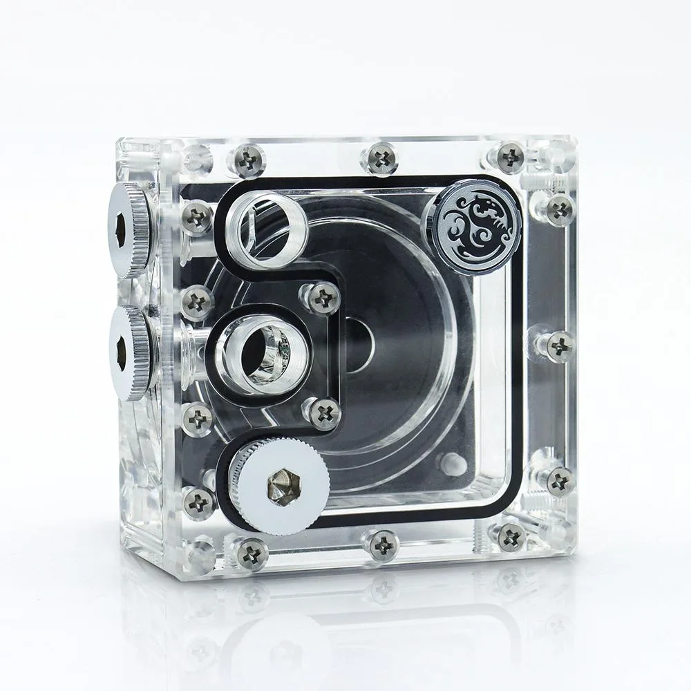Flat rectangular reservoir with integrated Hercules pump, silver finish, model 801
