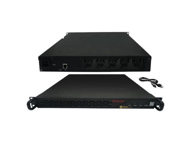 Jasminer X4 1U server in matte black rackmount chassis