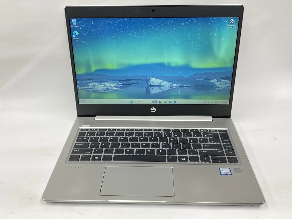 Silver HP ProBook 440 G6 14 inch laptop closed lid