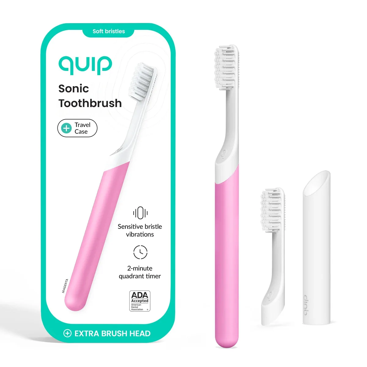 Quip Sonic Toothbrush Adult Magenta 1 Mode 20' Timer — product photo