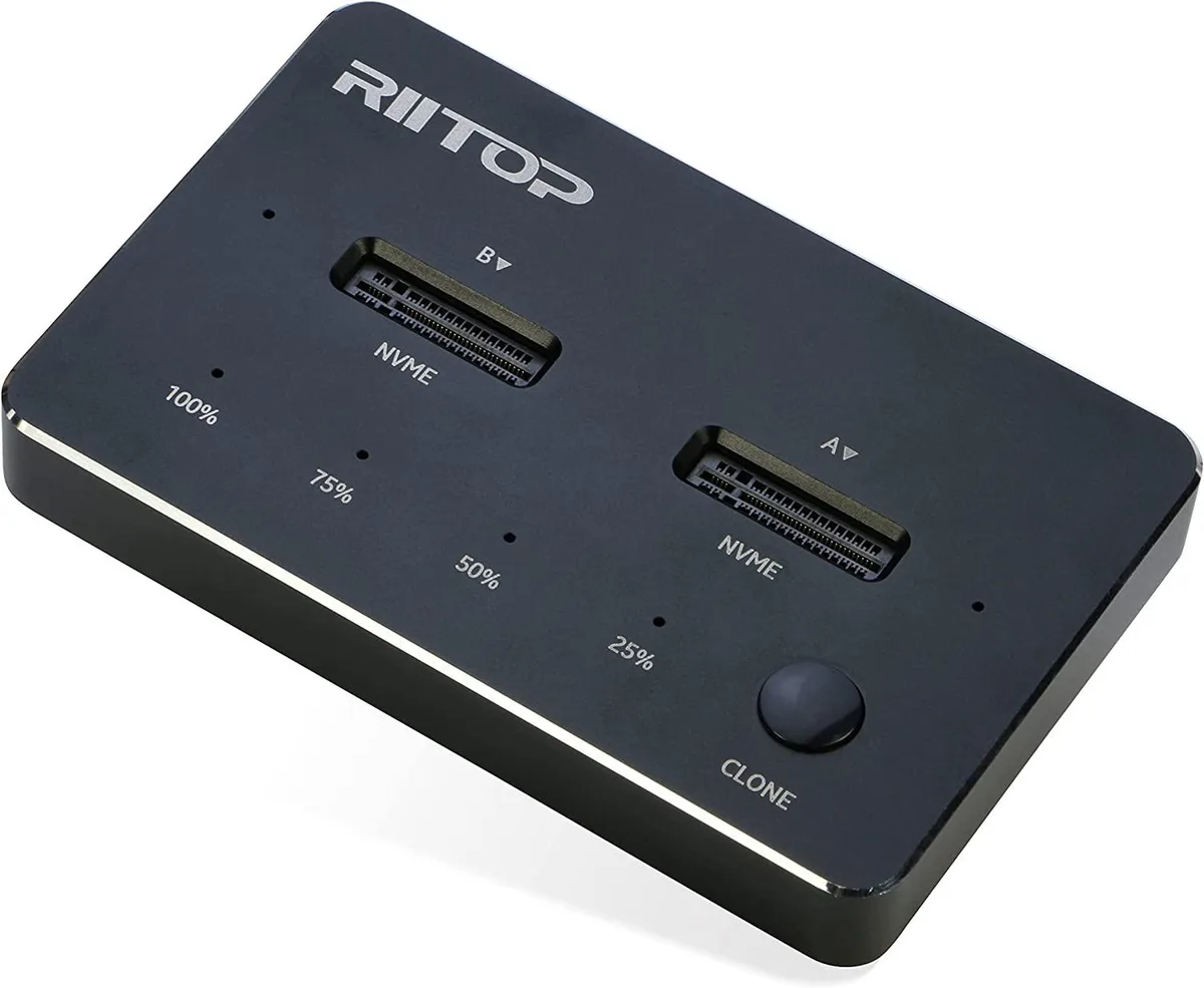 RIITOP RIITOP Dual-Bay M.2 NVMe Duplicator Dock 10Gbps Offline Clone — toote foto