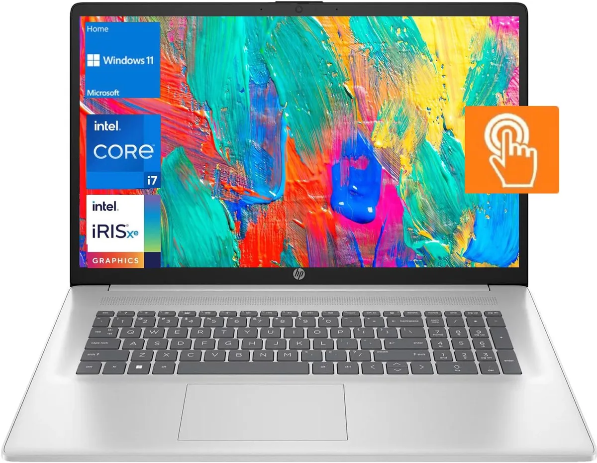 HP HP Essential 17t-cn300 laptop Intel Core i7-1355U 64GB RAM 2TB SSD 17.3" HD+ touch Silver — product photo