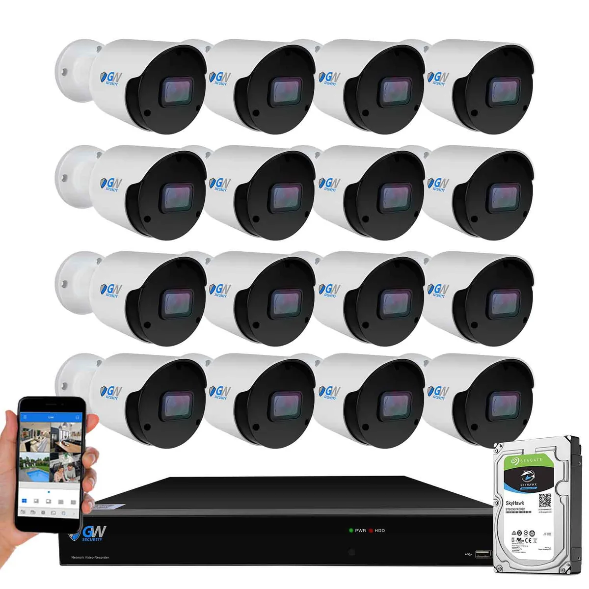 GW Security Inc. GW Security Plug N Play GW5516NPN 16 Channel 4K NVR Kit with 2TB HDD — product photo