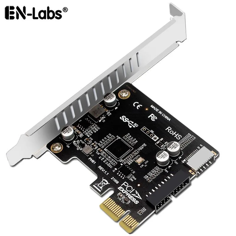 EN-Labs EN-Labs PCIE1X5GUE20FP PCIe to USB 3.2 5Gbps Type-E A Key &amp; USB 3.0 20Pin Header Expansion Card — ภาพสินค้า