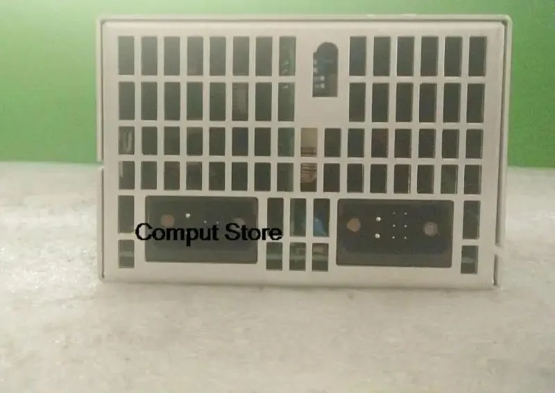 Rectangular ATX power supply unit, matte metal finish, standard mounting holes visible
