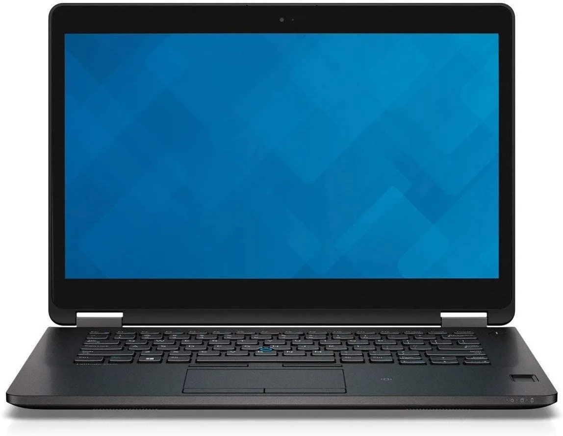 Black Dell Latitude E7470 ultrabook, 14 inch screen, thin profile