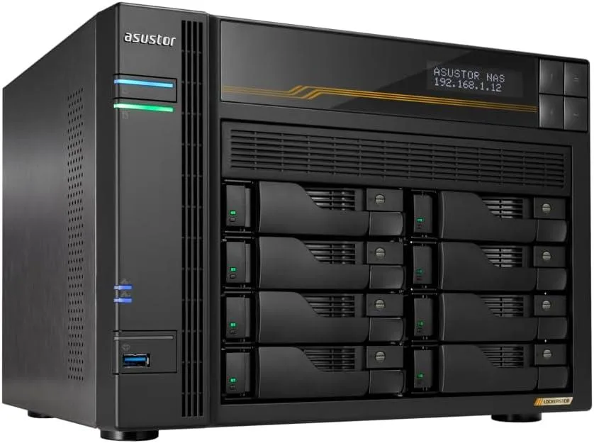 ASUSTOR ASUSTOR AS6808T 8-bay NAS 16GB DDR5 ECC Ryzen V3C14 2.3GHz — Produktfoto