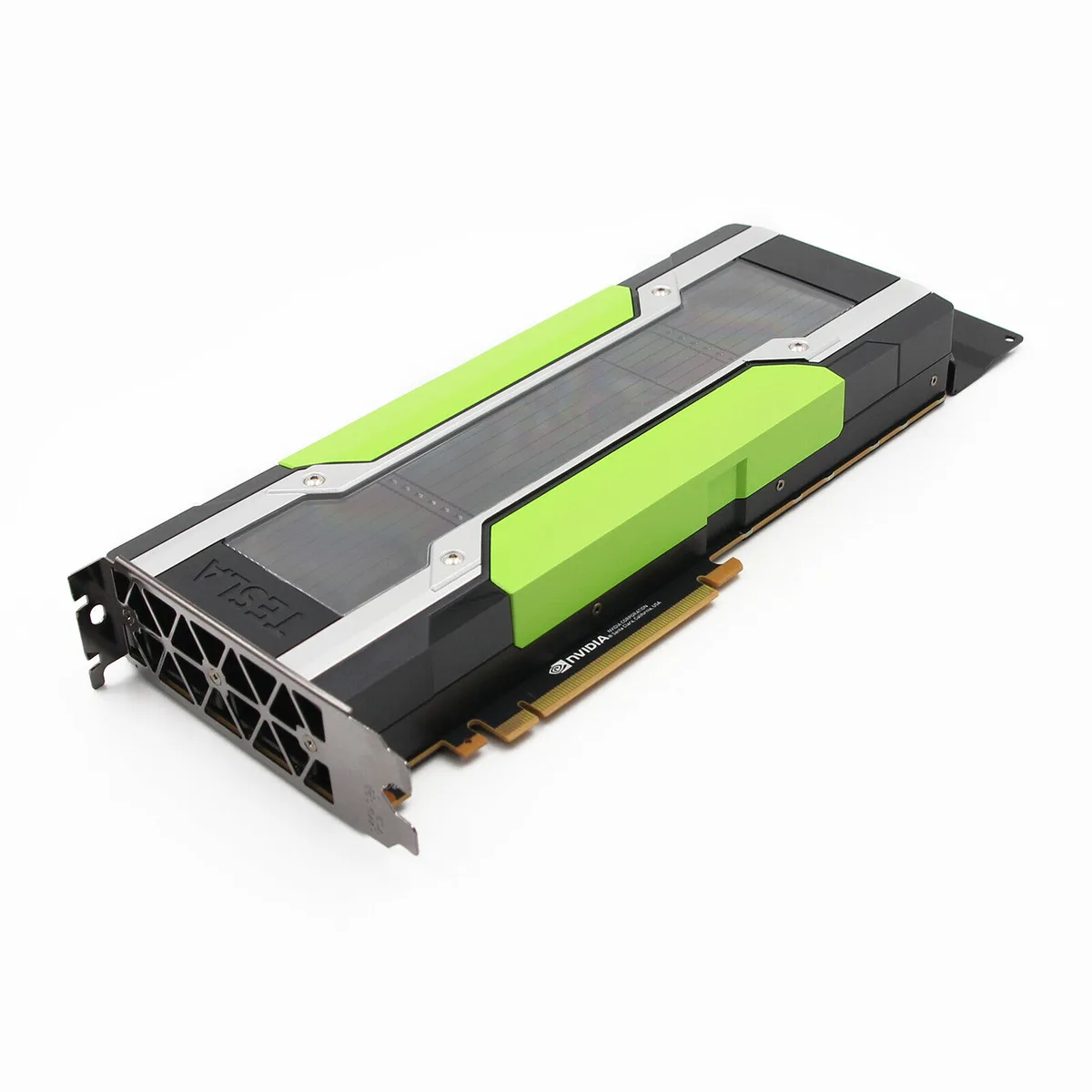 HPE NVIDIA Tesla P100 16 GB HBM2 dual-slot PCIe card, 267 mm long, silver cooler with blower fan