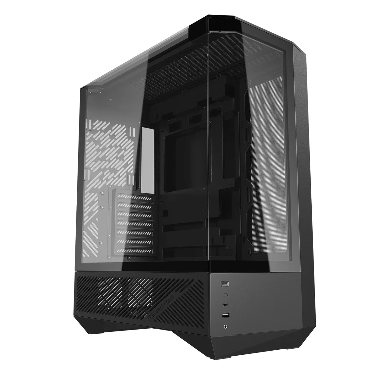 darkFlash darkFlash DY460 ATX Mid-Tower PC Case, Dual-Chamber, Back-Connect, Triple Tempered Glass, Black — photo du produit