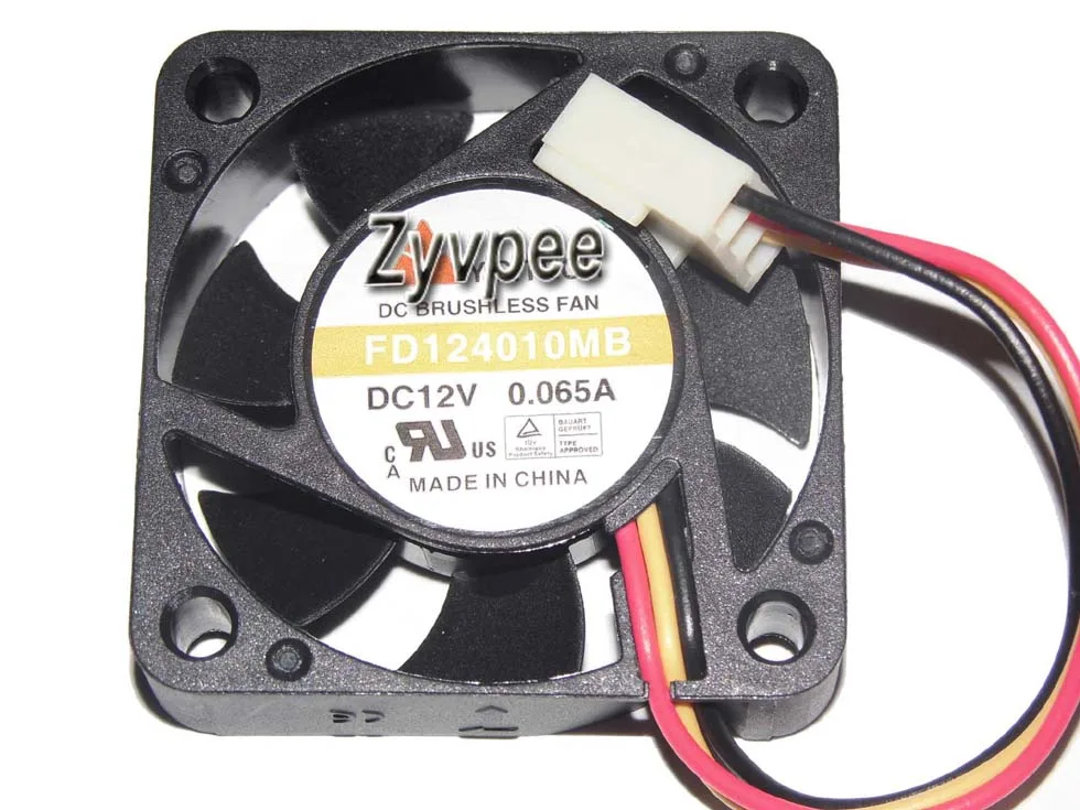 Zyvpee Zyvpee FD124010MB 40mm 12V 0.065A 3 Pin Ball Bearing Case Fan — ภาพสินค้า