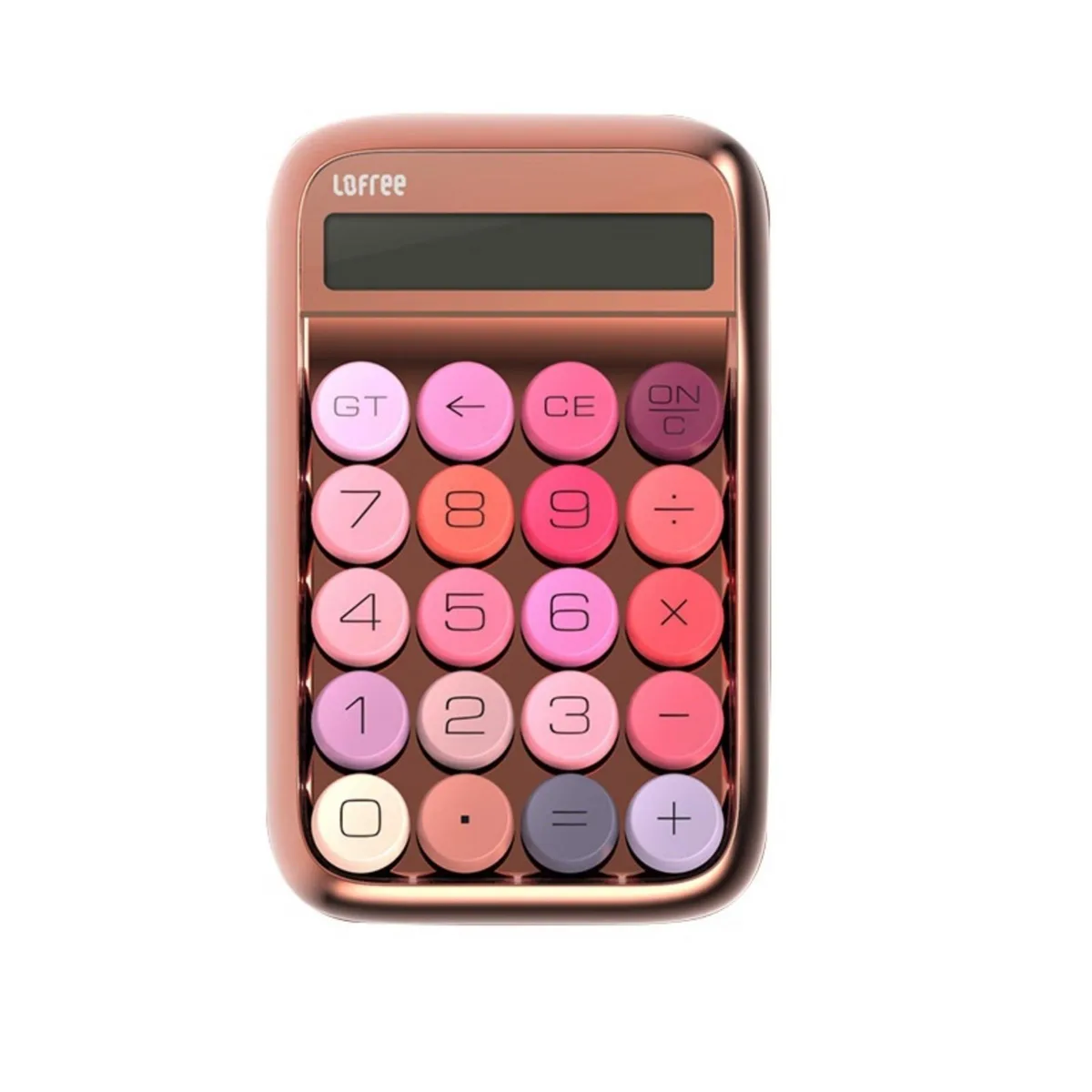 Rose gold 20-key mechanical calculator keypad with round PBT keycaps
